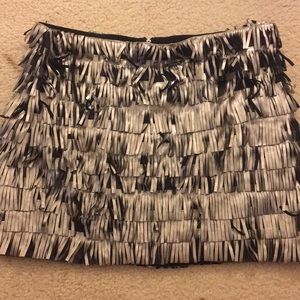 Joe fresh metallic fringe mini skirt